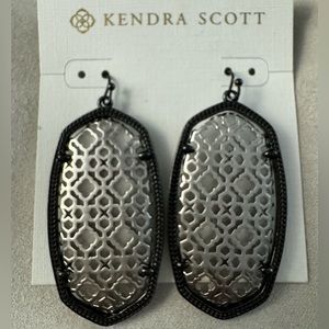 Kendra Scott Gunmetal and Silver Filigree Earrings